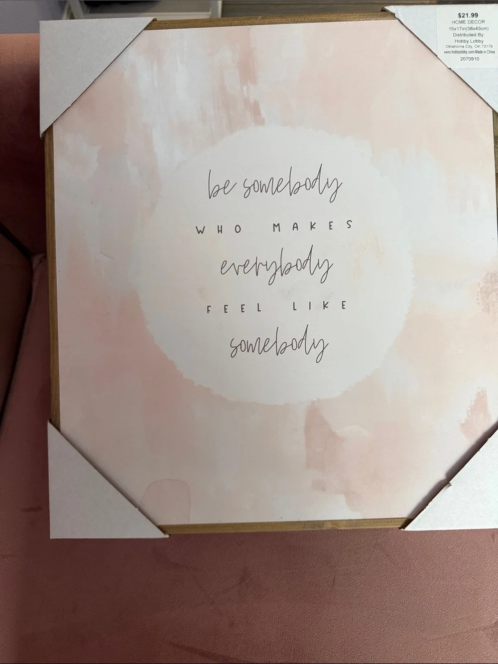 Hobby Lobby Pink and White Inspirational Wall Art